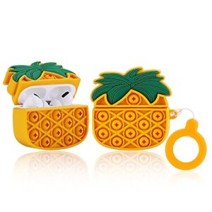la case, cute pineapple fidget pop airpods pro case 3d funny cover for women girls or boys (orange)