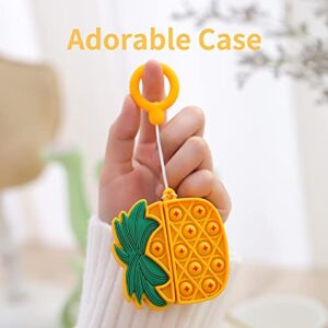 La Case, Cute Pineapple Fidget Pop Airpods Pro Case 3D Funny Cover for Women Girls or Boys (Orange)