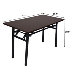 KEO Folding Desk, 2 Tier, No Assembly, Computer Desk Home Office Desk Study Writing Table for Small Space Offices (47.3 inches)