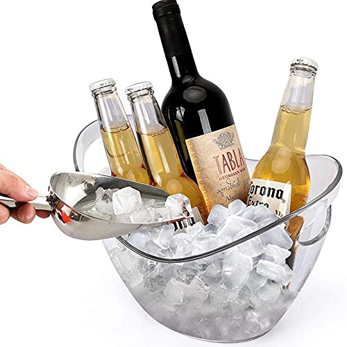 Wine Chiller & Party Beverage Tub， Clear Acrylic Food Grade Ice Bucket, 3.5LiterStorage Tub, See Through ice Tub Champagne Bucket for Drinks.