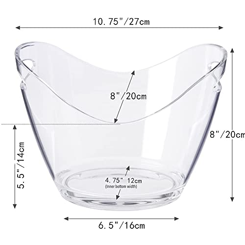 Wine Chiller & Party Beverage Tub， Clear Acrylic Food Grade Ice Bucket, 3.5LiterStorage Tub, See Through ice Tub Champagne Bucket for Drinks.