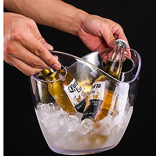 Wine Chiller & Party Beverage Tub， Clear Acrylic Food Grade Ice Bucket, 3.5LiterStorage Tub, See Through ice Tub Champagne Bucket for Drinks.