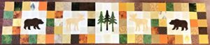 autumn table runner wall hanging kit - fabric charm packs - 2.5-inch precut fabric - quilt fabric - 100% quilting cotton - quilting fabrics - cabin - bear - moose