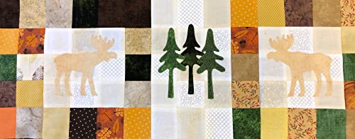 Autumn Table Runner Wall Hanging Kit - Fabric Charm Packs - 2.5-Inch Precut Fabric - Quilt Fabric - 100% Quilting Cotton - Quilting Fabrics - Cabin - Bear - Moose