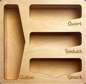 food storage bag organizer holders – premium wood kitchen drawer