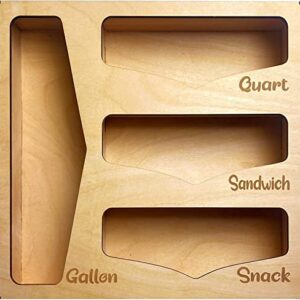 Food Storage Bag Organizer Holders – Premium Wood Kitchen Drawer