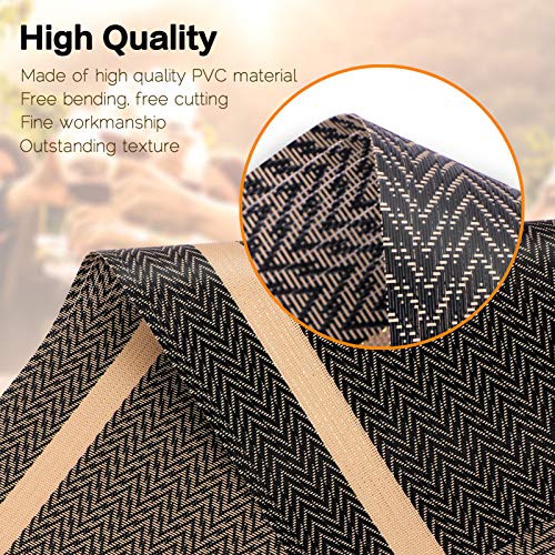 WWW Heat-Resistant Placemats, Set of 4,Stain Resistant Washable PVC Table Mats,Kitchen Table mats for Dining Kitchen Table Black