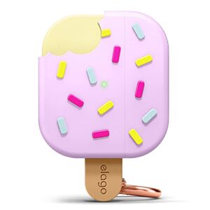 elago ice cream case compatible with airpods 3rd generation case - compatible with airpods 3 case cover, carabiner included, supports wireless charging, shock resistant, full protection (blueberry)