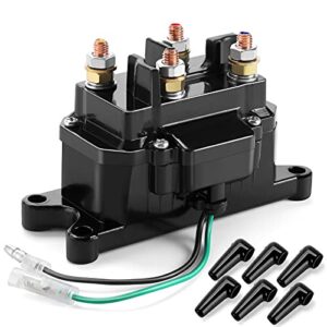 12v 250a winch solenoid relay contactor thumb truck for atv utv 2000-5000lbs winch with 6 protecting caps - ovsor