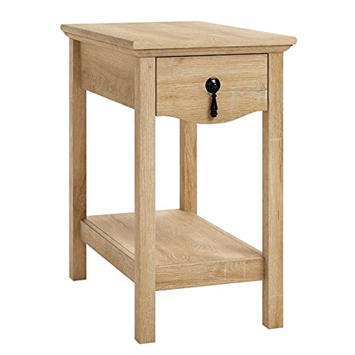 Sauder Adaline Cafe Wood Side Table with Drawer in Orchard Oak, Orchard Oak Finish