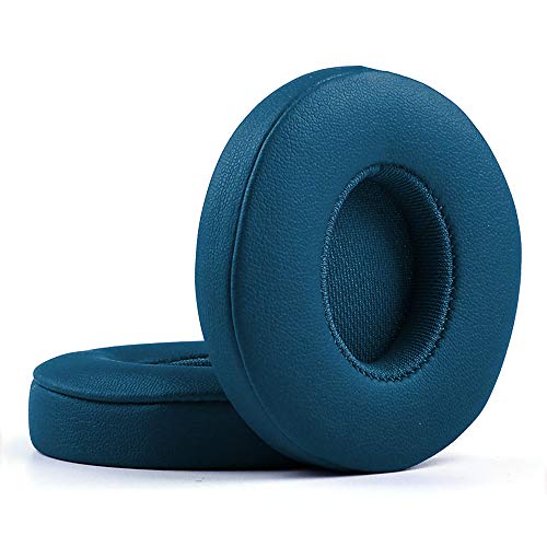 Solo 3 Earpads Replacement Ear Pads Protein PU Leather Ear Cushion Compatible with Beats by Dr. Dre Solo 2.0 Solo3 Wireless On-Ear Headphones (Aqua Blue)