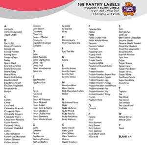 Lovable Labels Pre-Printed Farmhouse/Minimalist Pantry Labels - 168 Dishwasher Safe Pantry Container Labels Help Keep Your Pantry Storage Bins Containers Jars Bottles Canisters Organized