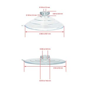 Ruiwaer 10pcs 60mm Large Suction Cups Use for Veg Ledge Shelf, Wreath, Sign, Christmas Ornament, Suncatchers, Decorations, Bird Feeder, Hanger, Windshield (Load-Bearing: 7 Pounds), Transparent