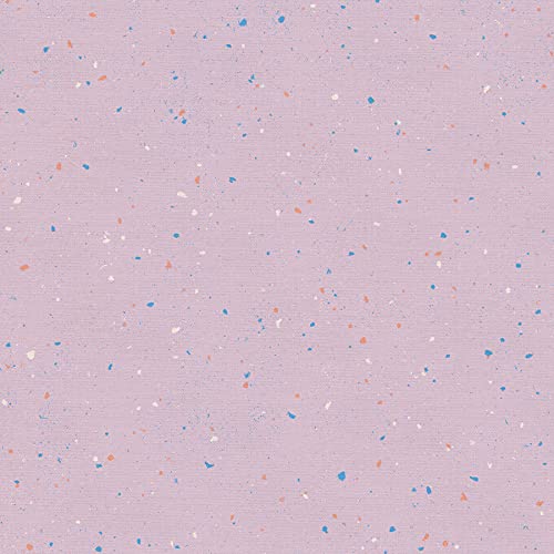 PBS Fabrics Rainbow Dust Terrazzo Organic Double Gauze by The Yard, Lilac