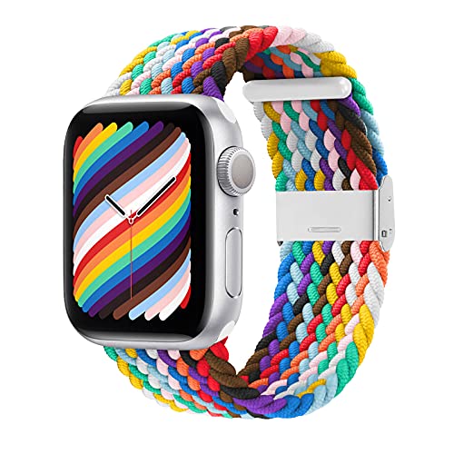 Bagoplus Compatible with Apple Watch iWatch Bands 49mm 38mm 40mm 41mm 42mm 44mm 45mm Women Men, Adjustable Braided Solo Loop Stretchable Elastics Sport for iWatch Series 8/7/6/SE/5/4/3/2/1/Ultra