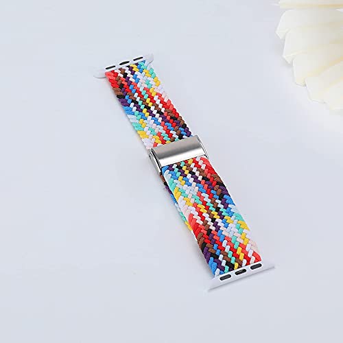 Bagoplus Compatible with Apple Watch iWatch Bands 49mm 38mm 40mm 41mm 42mm 44mm 45mm Women Men, Adjustable Braided Solo Loop Stretchable Elastics Sport for iWatch Series 8/7/6/SE/5/4/3/2/1/Ultra