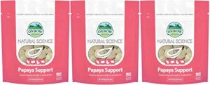 oxbow 3 pack of natural science papaya digestive support wafers for small pets, 1.16 ounces each, made in the usa