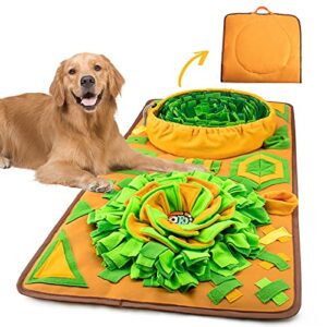 awoof snuffle mat for dogs, 34.6" x 19.6" dog feeding mat, sniff mat interactive dog puzzle toys, enrichment nosework feed games for stress relief and slow eating encourages natural foraging skills