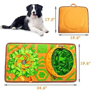 AWOOF Snuffle Mat for Dogs, 34.6" x 19.6" Dog Feeding Mat, Sniff Mat Interactive Dog Puzzle Toys, Enrichment Nosework Feed Games for Stress Relief and Slow Eating Encourages Natural Foraging Skills