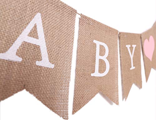 Sweet Baby Girl Burlap Banner - Sweet Baby Boy Shower Decorations, Rustic Baby Shower Decorations, Photo Decoration Props (Sweet Baby Girl Pink)