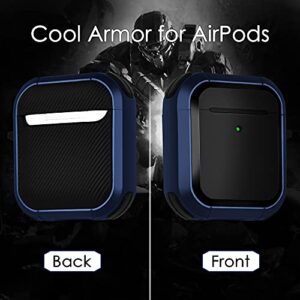 Airpods Case Cover, CAGOS Cool Armor for Airpod Case, [No Slip] Protective Hard Cover Compatible with Apple AirPods 2 Gen 1, for Men, Women (Blue)