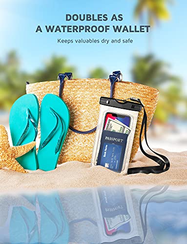 Waterproof Phone Pouch, 2 Pack Waterproof Case Underwater Cellphone Dry Bag, Compatible with iPhone13 12 Pro Max SE 11 Pro Max XS XR 8 7 Galaxy S20 S10 Google up to 7.0", with Lanyard for Swim Travel