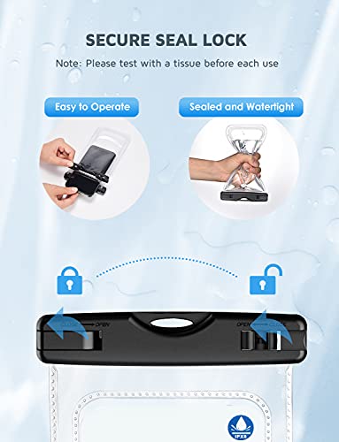 Waterproof Phone Pouch, 2 Pack Waterproof Case Underwater Cellphone Dry Bag, Compatible with iPhone13 12 Pro Max SE 11 Pro Max XS XR 8 7 Galaxy S20 S10 Google up to 7.0", with Lanyard for Swim Travel