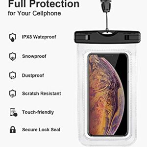 Waterproof Phone Pouch, 2 Pack Waterproof Case Underwater Cellphone Dry Bag, Compatible with iPhone13 12 Pro Max SE 11 Pro Max XS XR 8 7 Galaxy S20 S10 Google up to 7.0", with Lanyard for Swim Travel