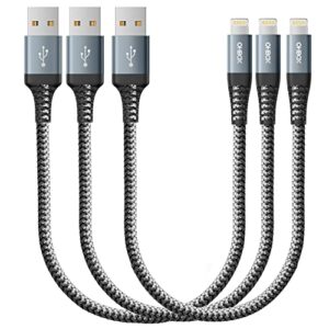 ohbox short iphone charger cable 3pack 12 inch lightning cable 1ft iphone charging cord compatible with iphone 14/13/12/11/pro/max/mini/x/plus/8/7/6/5s/se/plus/ipad
