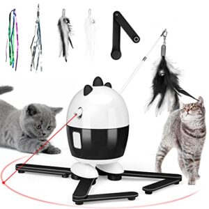 frebento cat toys interactive, cat light toy and cat feather toys 2 in 1, recharge cat exercise toys for indoor cats automatic cat toys interactive for kitten