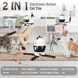 Frebento Cat Toys Interactive, Cat Light Toy and Cat Feather Toys 2 in 1, Recharge Cat Exercise Toys for Indoor Cats Automatic Cat Toys Interactive for Kitten