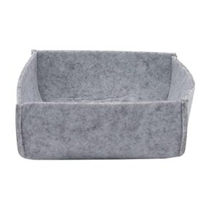 GUAngqi Rectangle Felt Fabric Baskets Storage Bins Organizer for Magazine Books CD Cloths,Light Grey