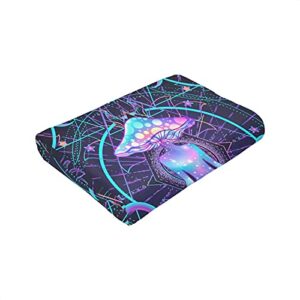 Gaseekry Blanket Psychedelic Magic Mushrooms Fleece Flannel Throw Blankets for Couch Bed Sofa Car,Cozy Soft Blanket Throw Queen King Full Size for Kids Women Adults 80"X60"