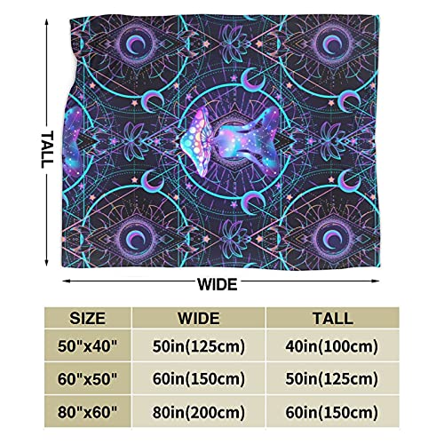 Gaseekry Blanket Psychedelic Magic Mushrooms Fleece Flannel Throw Blankets for Couch Bed Sofa Car,Cozy Soft Blanket Throw Queen King Full Size for Kids Women Adults 80"X60"