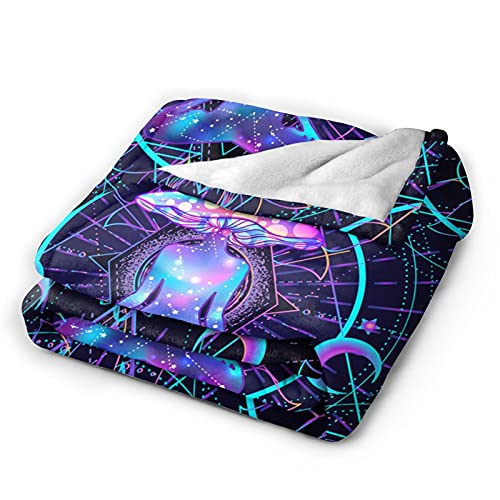 Gaseekry Blanket Psychedelic Magic Mushrooms Fleece Flannel Throw Blankets for Couch Bed Sofa Car,Cozy Soft Blanket Throw Queen King Full Size for Kids Women Adults 80"X60"