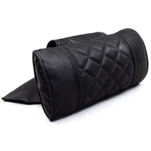 octane seating recliner head & neck pillow | diamond stitch | black leather