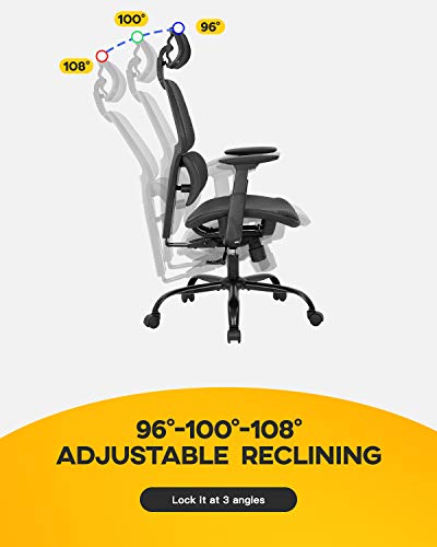 Office Chair Ergonomic Desk Chair Mesh Computer Chair with Arms Lumbar Support Swivel Rolling High Back Task Chair,Black