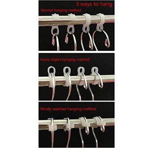 Wind Proof Hanger Hook, Anti Slip Clothes Hangers from Drying Rack, Clear Plastic Hook for 1 inch Diameter Rod, Clothes Drying Rack Organizer 20 PCS