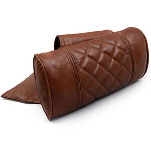 octane seating recliner head & neck pillow | diamond stitch | cognac leather