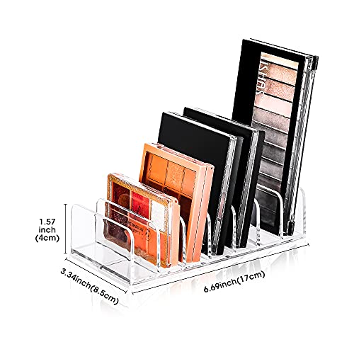 Acrylic Eyeshadow Palette Makeup Organizer - Bathroom Sink Vanity Trays, Accessories Storage Organizer Use for Closet, Shelf, Drawer, Sunglasses, Wallets - 7 Sections (small)