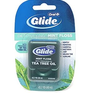 Oral-B Glide Mint Dental Floss with The Freshness of Tea Tree Oil 40m (Pack of 6)