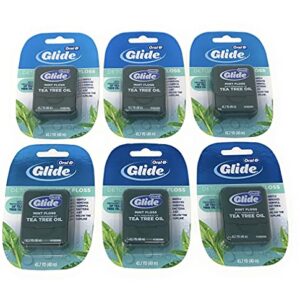 Oral-B Glide Mint Dental Floss with The Freshness of Tea Tree Oil 40m (Pack of 6)