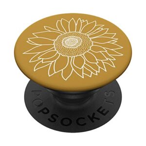 sunflower flower floral botanical nature mustard yellow popsockets popgrip: swappable grip for phones & tablets