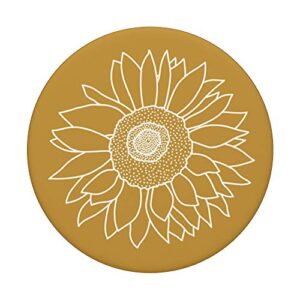 Sunflower Flower Floral Botanical Nature Mustard Yellow PopSockets PopGrip: Swappable Grip for Phones & Tablets