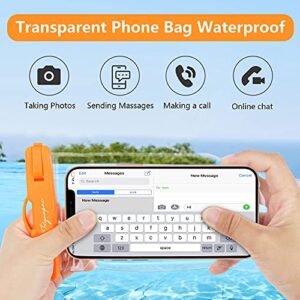 Universal Waterproof Phone Pouch Bag - 2Pack, Waterproof Case Compatible with iPhone 14 Pro Max/13/12/11/XR/X/SE/8/7, Galaxy S22/S21 Google Up to 7.5’’, IPX8 Dry Bag Vacation Essentials Blue/Orange