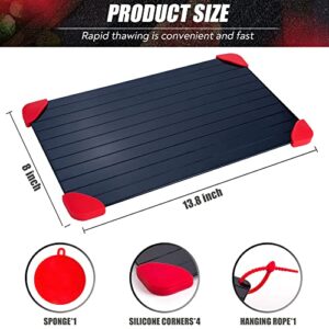 M.S. Large Size Aluminum Defrosting Tray for Frozen Meat with Super-Fast Defrost, thawing Plate for Chicken and Fish That thaws The Frozen Food and Meat in Minutes,Black