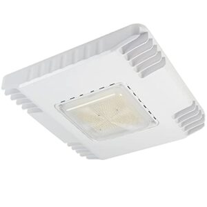 ostek led canopy light for gas station, 150w carport ceiling light 19500lm 5700k daylight 400-700w mh/hps equiv. recessed surface mount, ip65 rating, 5 years warranty, 90-277v, ul&dlc listed