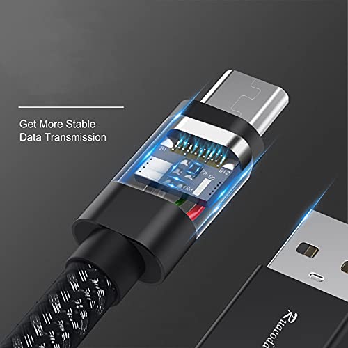 Ruaeoda Long Micro USB Cable Android Charger 20ft with Gold-Plated PS4 Charger Cable - High Speed 2.0 USB A Male to Micro USB Nylon Braided Cable for Android Phone Charger Cable