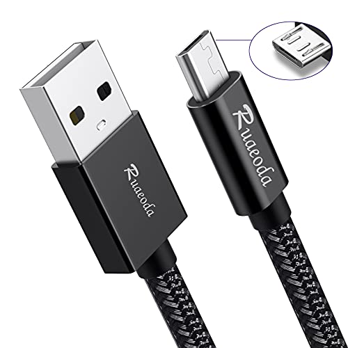 Ruaeoda Long Micro USB Cable Android Charger 20ft with Gold-Plated PS4 Charger Cable - High Speed 2.0 USB A Male to Micro USB Nylon Braided Cable for Android Phone Charger Cable