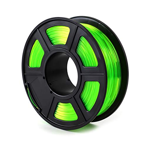 EX-ENERGY 3D Printer Filament PETG 1.75mm 1KG(2.2lbs) Spool ， Dimensional Accuracy +/- 0.02 mm (Transparent Green)